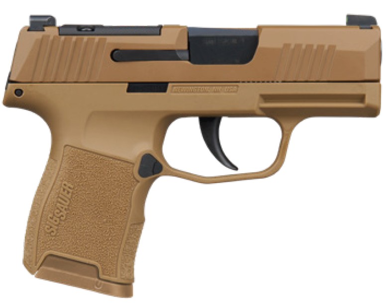 P365, 9mm, 3.1", SIG-LOC OR, XRay3 Day/Night, Coyote, (2) 10-rd