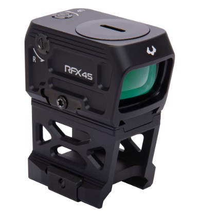 RFX45 Pro, Closed Emitter Green Dot Reflex Sight, 5 MOA, ACRO/RMR/Glk MOS/Picatinny Mounts, Black