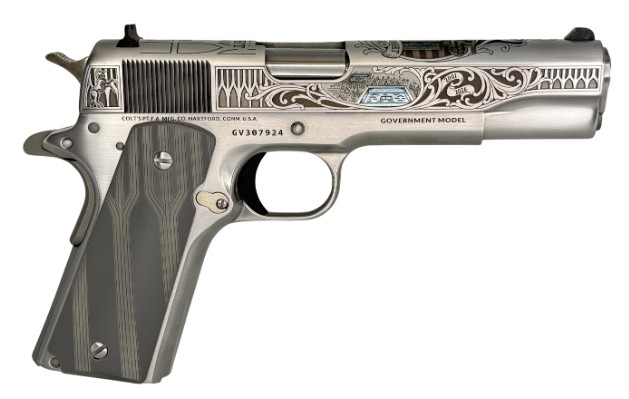1911 Classic Government, Never Forget, .45 ACP, 5", Engraved, Stainless, Grey, 7-rd, IVS