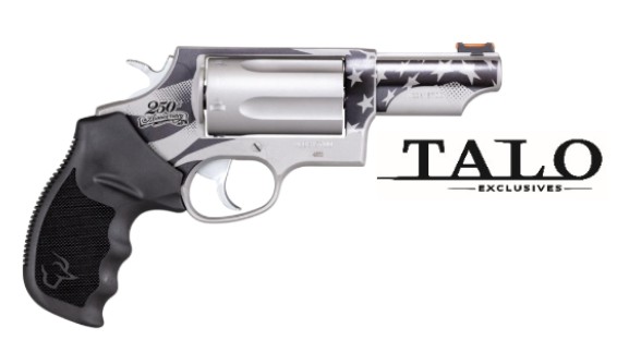 Judge US 250th, .45 Colt/.410, 3" FO Front, Engraved Flag, Stainless, Black, 5-rd, TALO