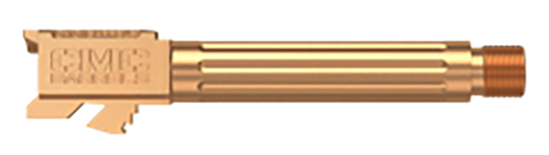 Glock 19 Fluted Barrel, Threaded, Bronze TiCN with hBN Bore & Chamber
