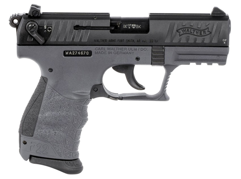 P22, .22 LR, 3.42" Barrel, 3-Dot Sights, Paddle Mag Release, Black, Tungsten, 10-rd, CA Compliant