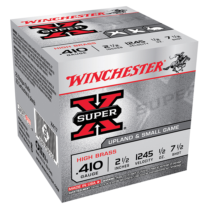 Super-X High Brass, .410 Bore, 2 1/2" 1/2 oz, #7.5 Shot, 25/Box