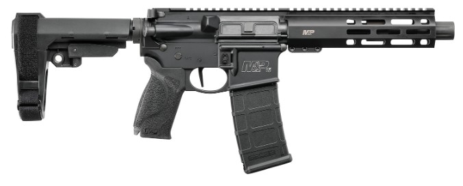 M&P15 Pistol, 5.56, 7.5" TB, OR, M-LOK, Brace, Black, 30-rd PMAG