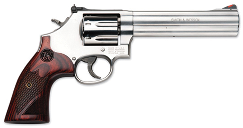 Model 686 Deluxe, .357 Magnum, 6" Barrel, Stainless, Wood Grip, 7-rd