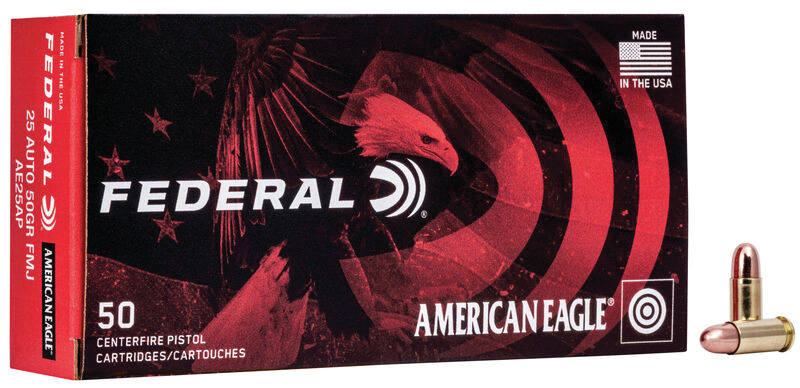 American Eagle, .25 Auto, 50 Grain, FMJ, 50/Box