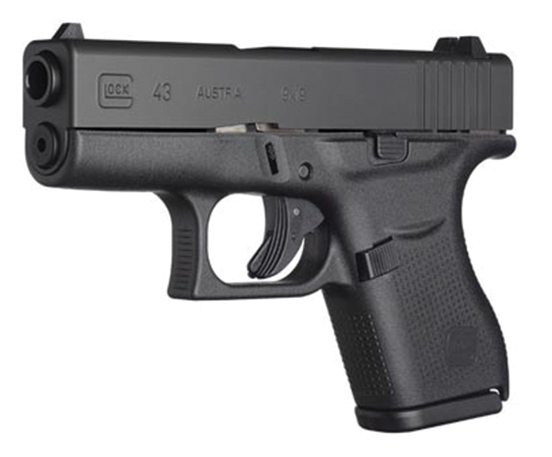 Glock 43, 9mm, 3.41" Barrel, Black, (2) 6-rd, US Made