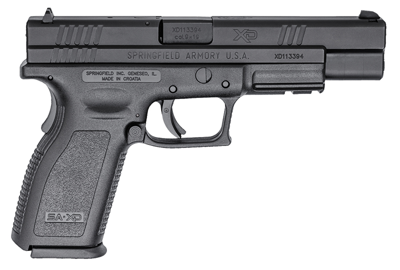 XD Full Size, 9mm, 5" Barrel, Fixed Sights, Black, (2) 10-rd, CA Compliant