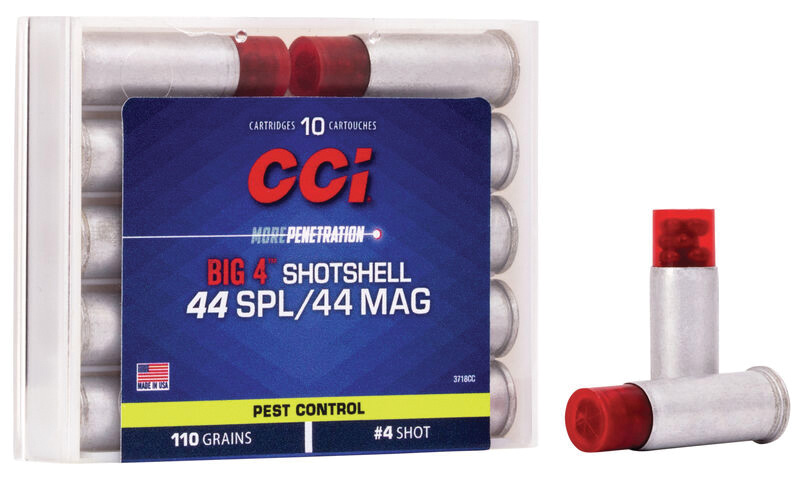 Big 4 Shotshell, .44 Special/Magnum, 110 Grain, #4 Shot, 10/Box