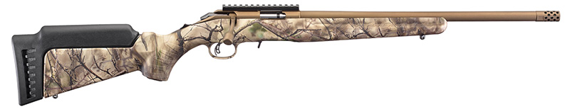 American Rimfire, .22WMR, 18" Threaded Barrel, Burnt Bronze, Go Wild Camo, 9-rd