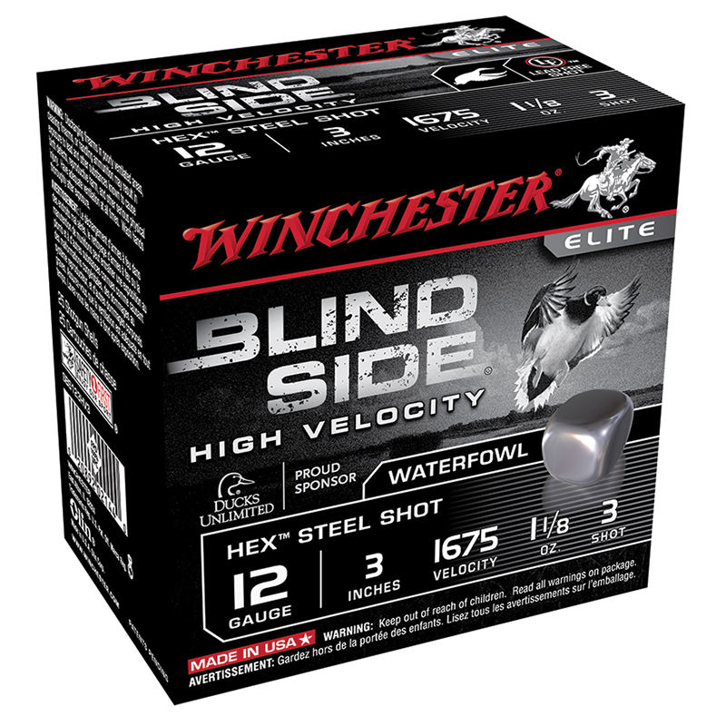 Blind Side HV, 12 Gauge, 3" 1 1/8 oz, #3 Hex Steel Shot, 25/Box