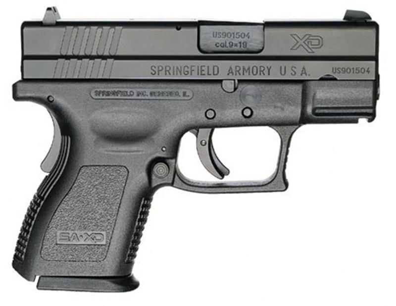 XD Sub-compact, 9mm, 3" Barrel, Fixed Sights, Black, (2) 10-rd, CA Compliant