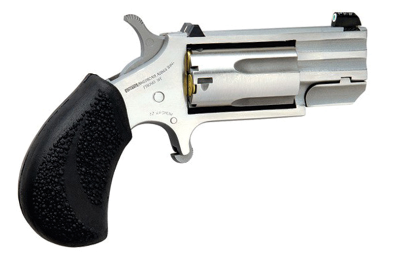 Pug Mini-Revolver, .22 Mag, 1" Barrel, Dot Sight, Stainless, Rubber Grip, 5-rd