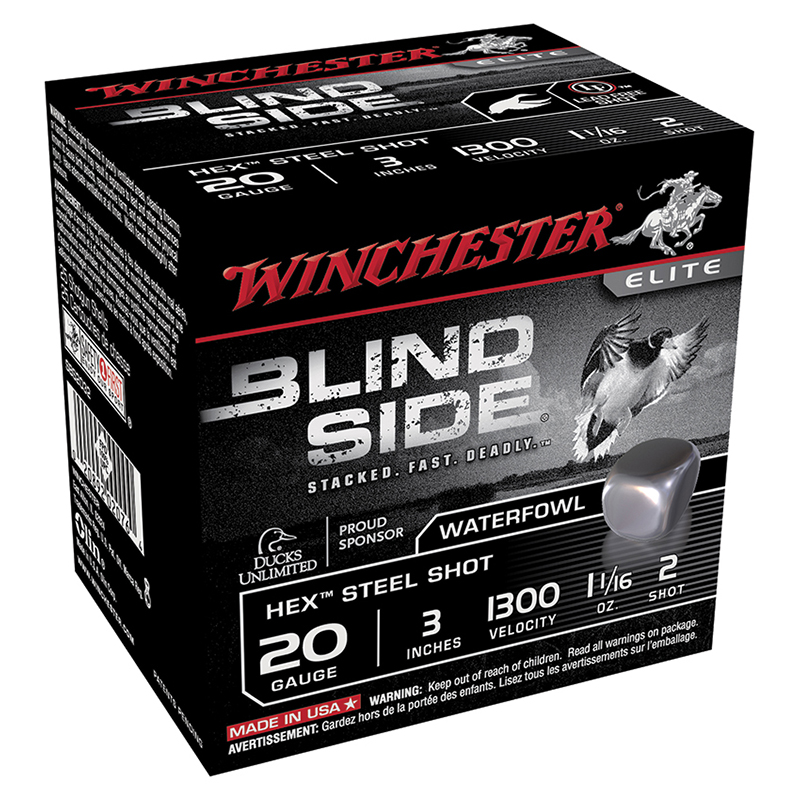 Blind Side, 20 Gauge, 3" 1 1/16 oz, #2 Hex Steel Shot, 25/Box