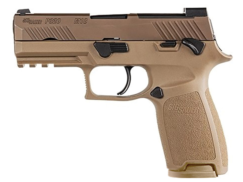 P320 M18 Carry, 9mm, 3.9" Siglite Front/Night Sight Rear Plate, Coyote Tan, (3) 10-rd