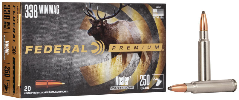 Premium, .338 Win Magnum, 250 Grain, Nosler Partition, 20/Box