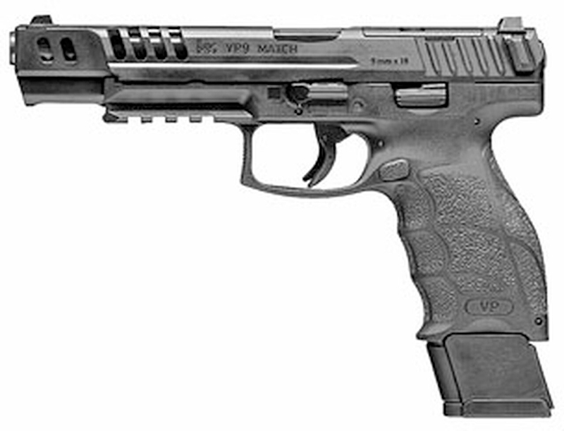 VP9 Match, 9mm, 5.51" Barrel, Optics Ready, Luminous Sights, (4) 20-rd, Side Mag Release