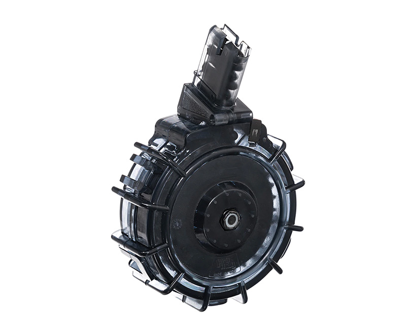 Drum Magazine, .22 LR, Ruger 10/22 & 22 Charger, Smoke, Polymer, 30-rd