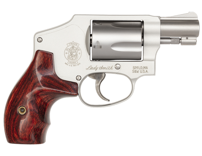 Model 642 Lady Smith Airweight, .38 Special, 1.875" Barrel, Silver, Wood Grip, 5-rd