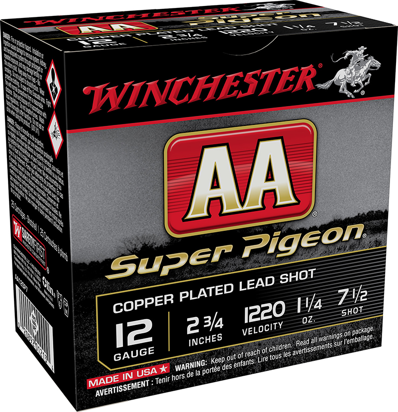 AA Super Super Pigeon, 12 Gauge, 2 3/4" 1 1/4 oz, #7.5 Shot, 250/Case