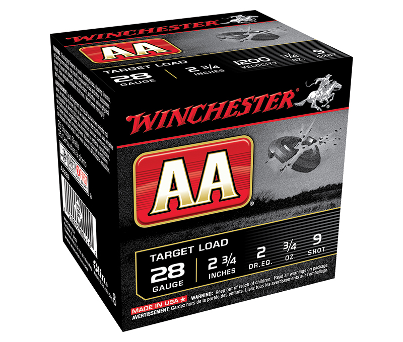 AA Target Load, 28 Gauge, 2 3/4" 3/4 oz, #9 Shot, 250/Case