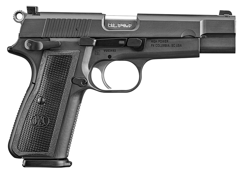FN High Power, 9mm, 4.7", Dovetail Sights, Black, (2) 10-rd
