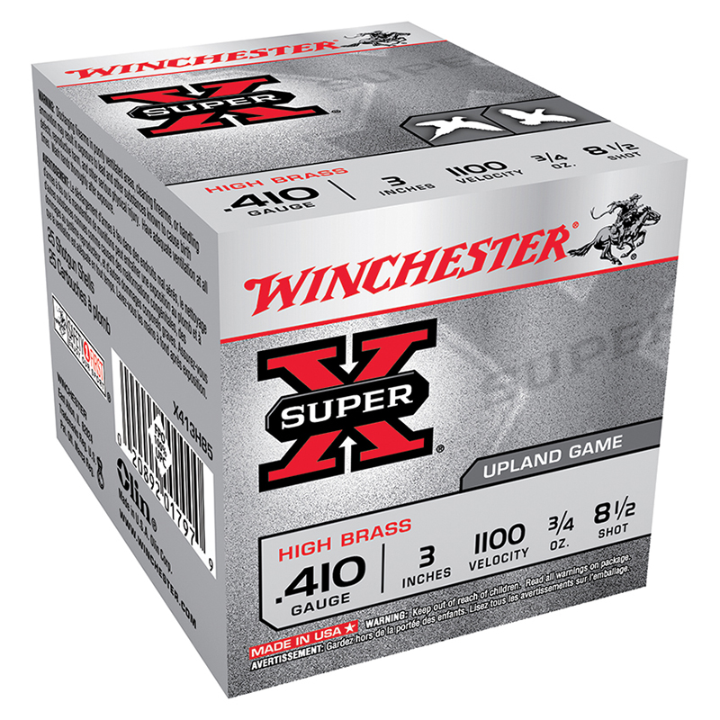 Super-X High Brass, .410 Bore, 3" 3/4 oz, #8.5 Shot, 25/Box