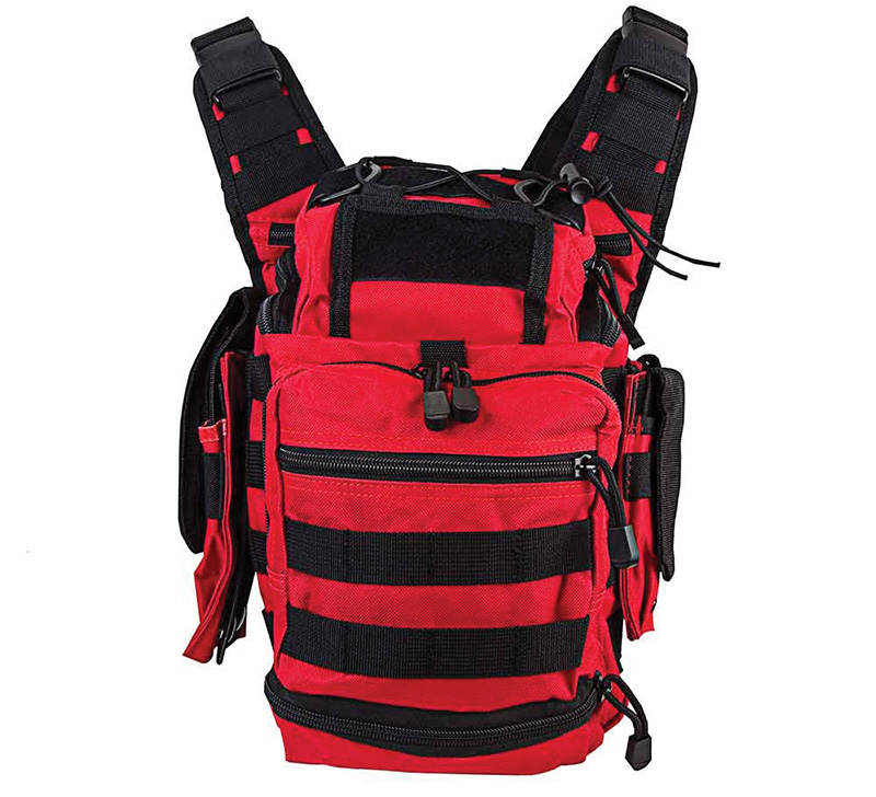 VISM First Responder Utility Bag, Multiple Compartments, Red