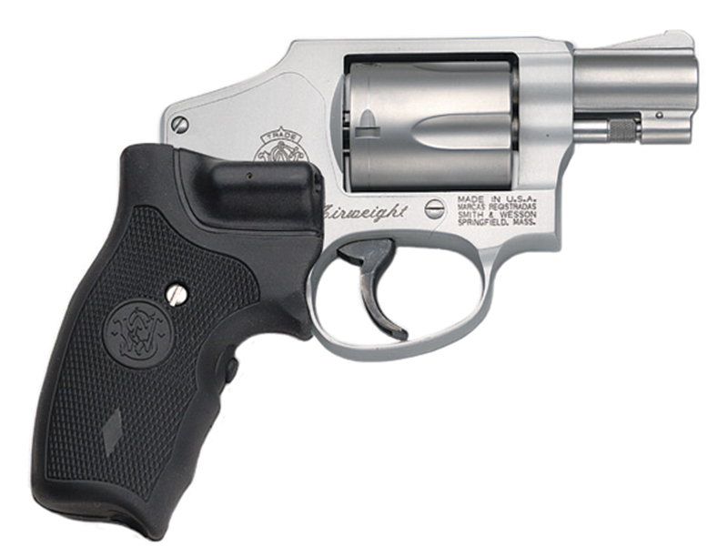 Model 642CT Airweight, .38 Special, 1.875" Barrel, Crimson Trace Laser Grips, Silver, 5-rd
