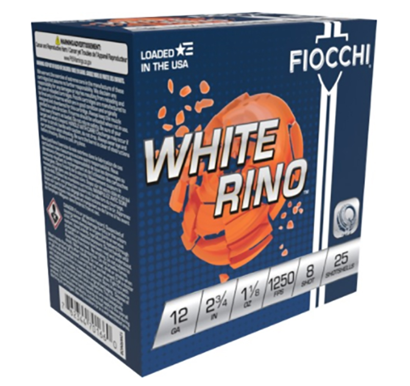 White Rino, 12 Gauge, 2 3/4" 1 1/8 oz, #8 Shot, 25/Box
