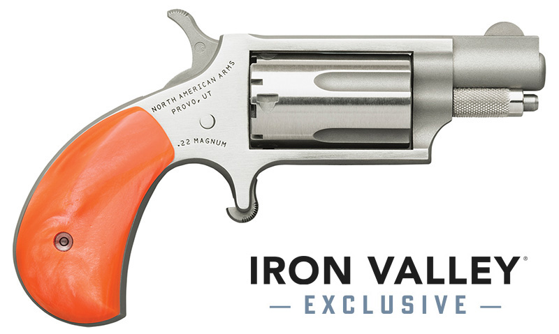 Mini-Revolver, .22 Mag, 1.13" Barrel, Stainless, Orange Pearlite Grip, 5-rd, IVS Exclusive