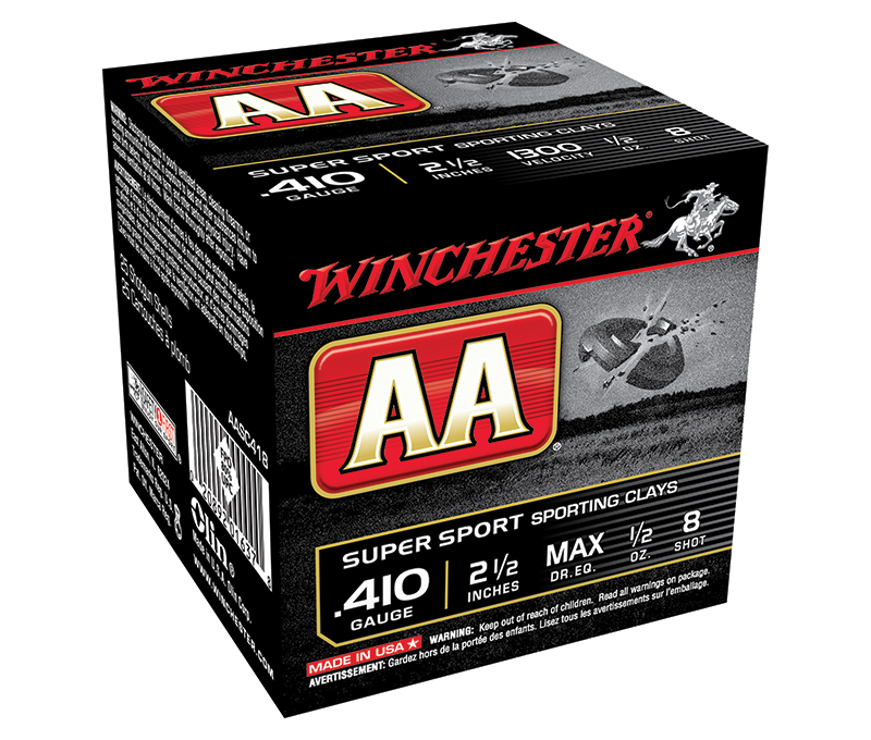 AA Super Sport Sporting Clays, .410 Bore, 2 1/2" 1/2 oz, #8 Shot, 250/Case