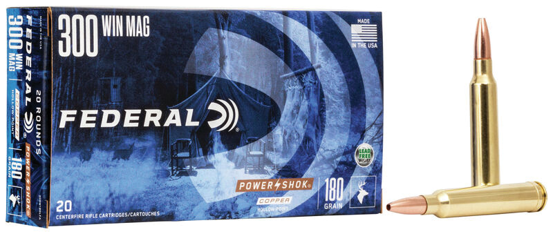 Power-Shok, .300 Win Magnum, 180 Grain, Copper Hollow Point, 20/Box