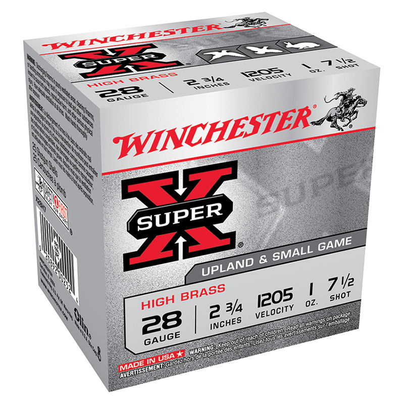 Super-X High Brass, 28 Gauge, 2 3/4" 1 oz, #7.5 Shot, 25/Box
