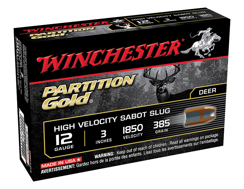 Partition Gold HV Sabot Slug, 12 Gauge, 3" 385 Grain, 5/Box