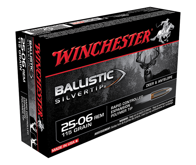 Ballistic Silvertip, .25-06 Rem, 115 Grain, Rapid Controlled Expansion Polymer Tip, 20/Box
