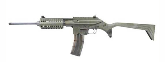SU22C, .22LR, 16" Threaded Barrel, Black/Green, 26-rd
