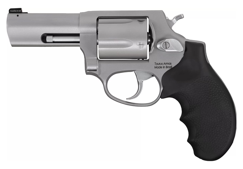 Model 605 Defender, .357 Mag, 3", NS, Stainless, Black Hogue Grips, 5-rd