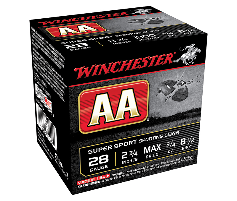 AA Super Sport Sporting Clays, 28 Gauge, 2 3/4" 3/4 oz, #8.5 Shot, 250/Case
