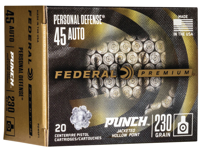 Personal Defense Punch, .45 Auto, 230 Grain, JHP, 20/Box