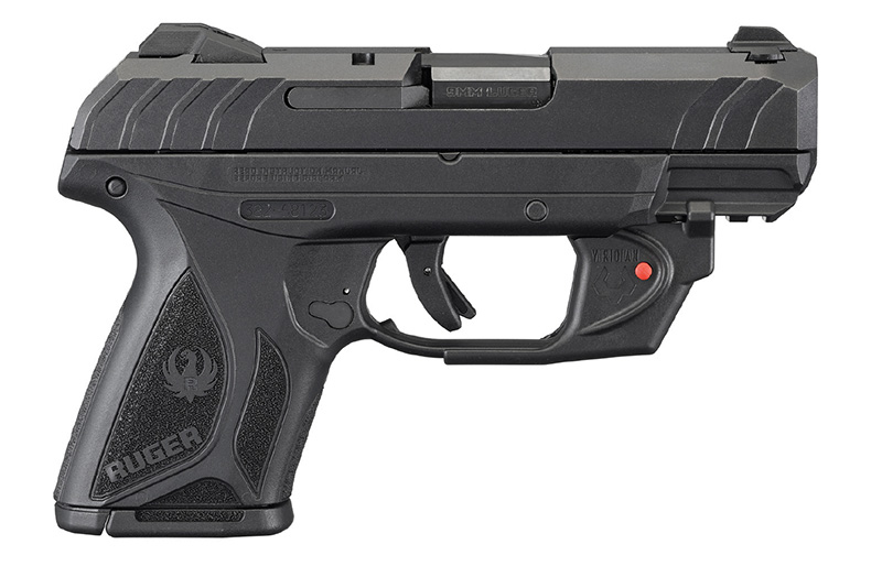 Security-9, 9mm Luger, 4" Barrel, Viridian E-Series Red Laser, Black, (2) 10-rd