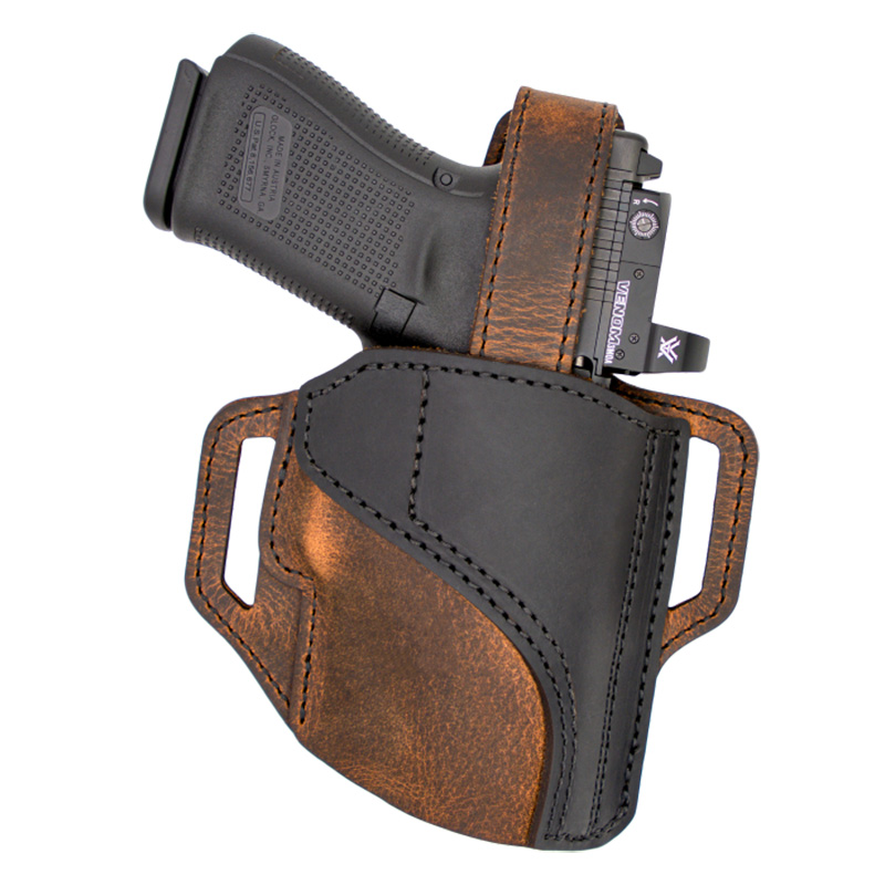 Trooper OWB Holster w/Thumb Break, Leather, Optics Compatible, Size 4