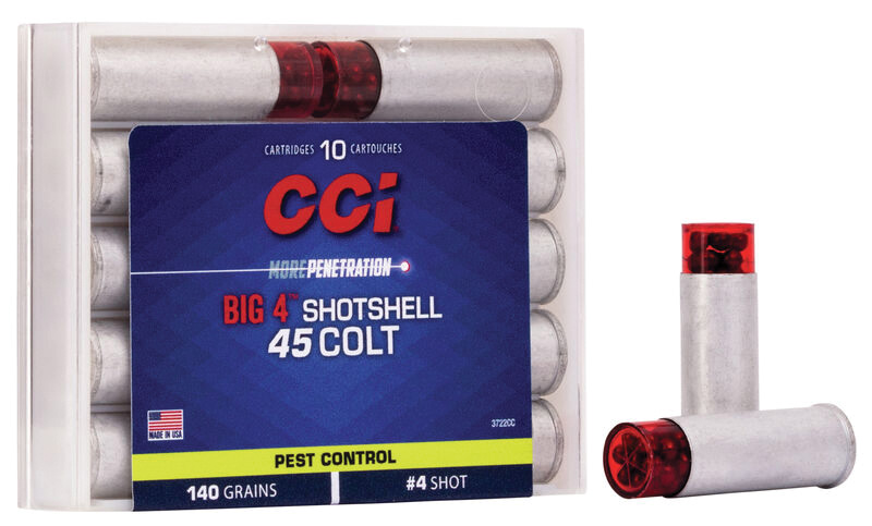 Big 4 Shotshell, .45 Colt, 140 Grain, #4 Shot, 10/Box