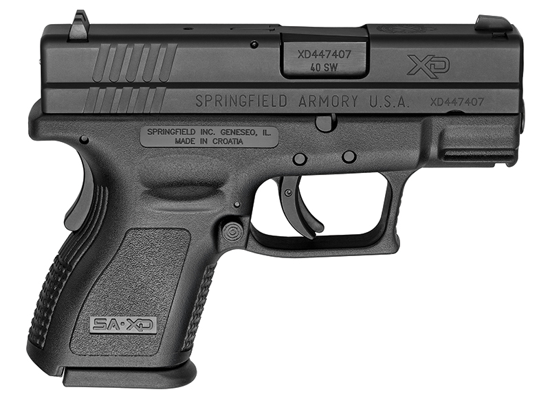 XD Sub-compact, .40 S&W, 3" Barrel, Fixed Sights, Black, (1) 9-rd & (1) 10-rd, CA Compliant