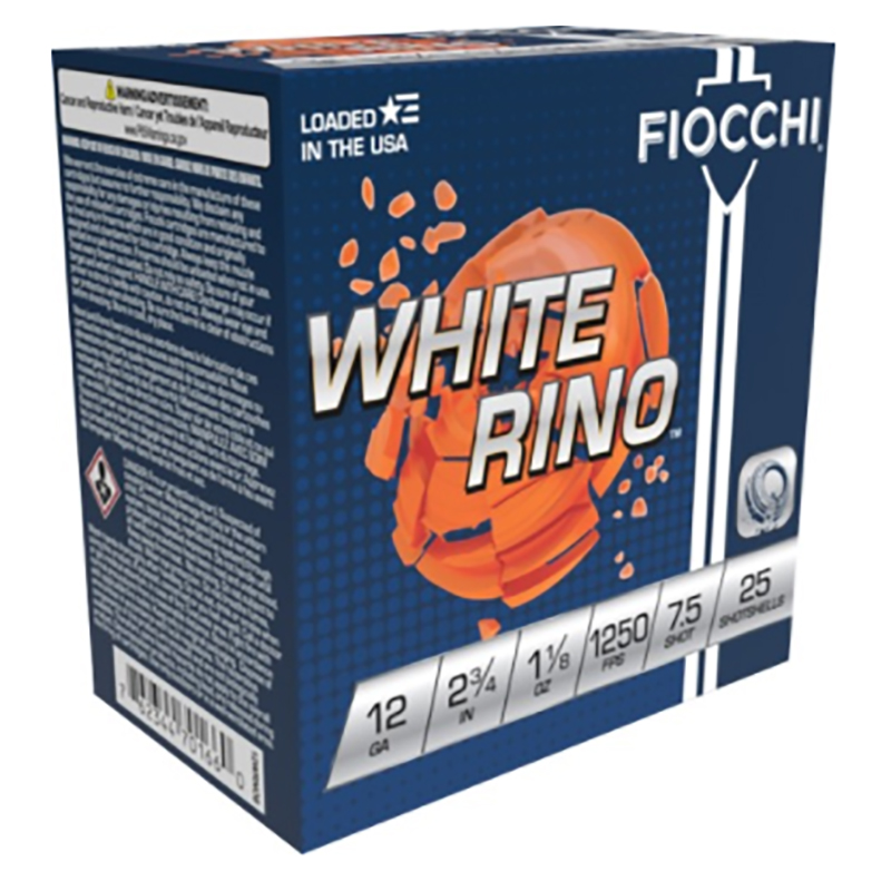 White Rino, 12 Gauge, 2 3/4" 1 1/8 oz, #7.5 Shot, 25/Box