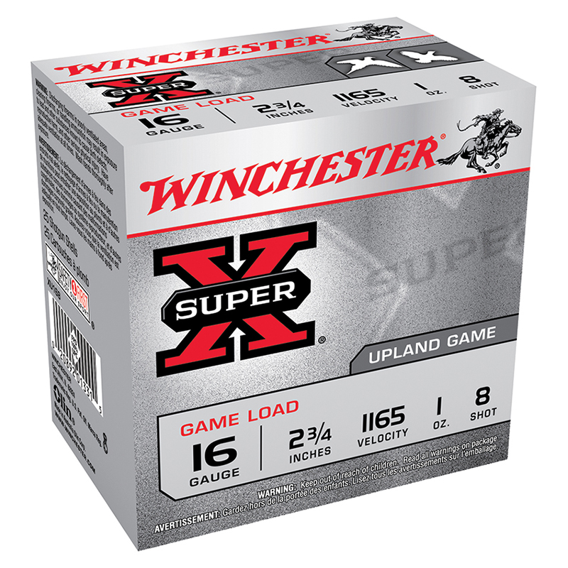 Super-X Game Load, 12 Gauge, 2 3/4" 1 oz, #8 Shot, 250/Case