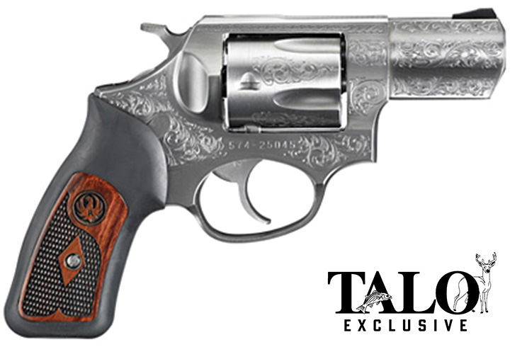 SP101, .357 Mag, 2.25" Barrel, Fixed Sights, Stainless, Engraved, 5-rd, TALO