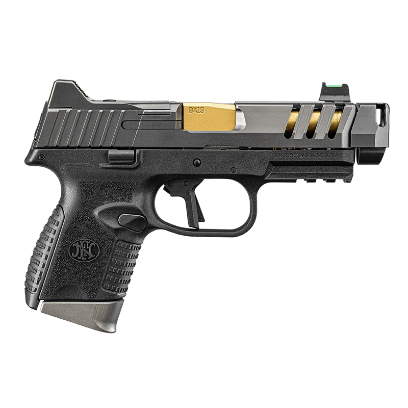 FN 509CC Edge, 4.20" Gold Barrel, Compensator, Optic Ready, Black/Grey, (3) 10-rd