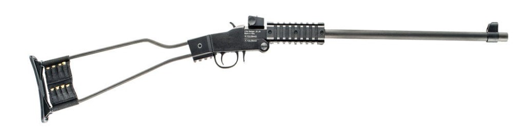 Little Badger, .17 HMR, 16.5" Threaded Barrel, Adjustable Rear Sight, Wire Stock, Black, 1-rd