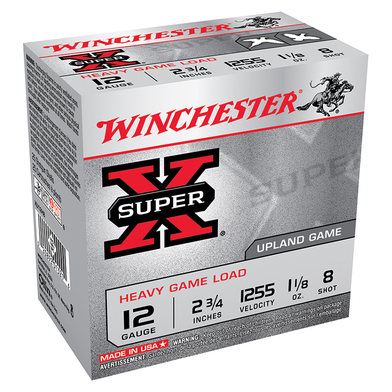 Super-X Heavy Game Load, 12 Gauge, 2 3/4" 1 1/8 oz, #8 Shot, 250/Case